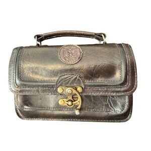 Vintage WW German? Physicians Black Leather Medical Doctor Travel Bag Small Case